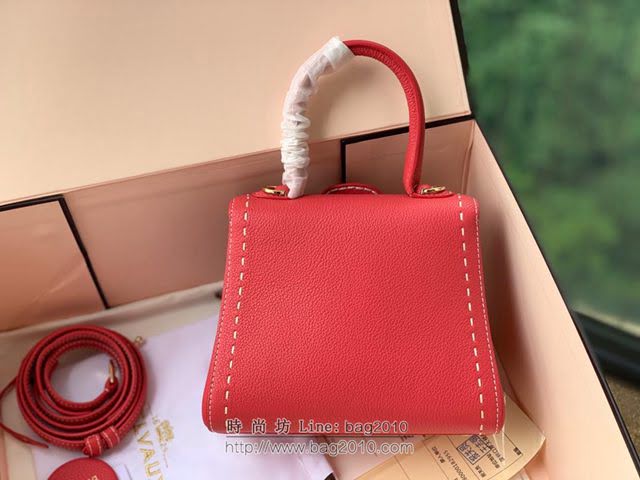 DELVAUX女包 Brillant系列手袋 原廠牛皮 德爾沃女手提包 女手拎包 Delvaux單肩斜挎包 DF0020手縫胭脂粉  fcs1374
